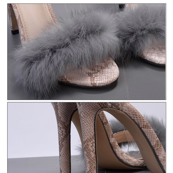 Snake print puff toe heel - Picture 4 of 5